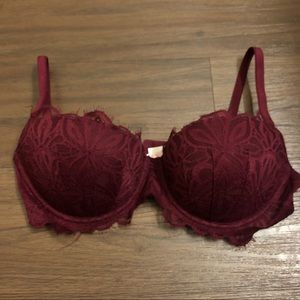 Pink by Victoria Secret Lace Maroon Bra